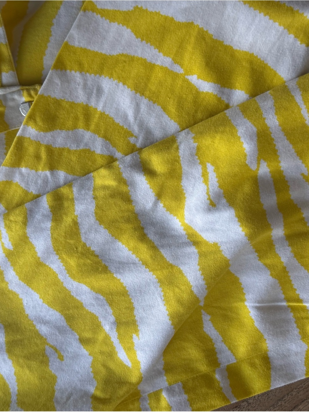 Versace Yellow and White Zebra-Print Boot Cut Pants - Picture 7 of 8